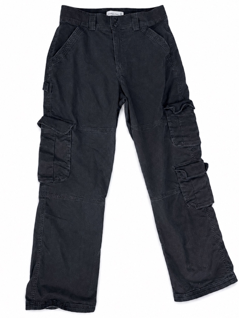 Abercrombie & Fitch High Rise Curve Love Black Cargo Utility Pants Size 29 Y2K